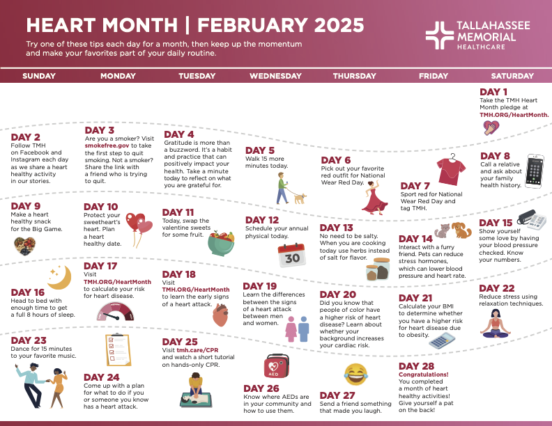 Heart Month Calendar