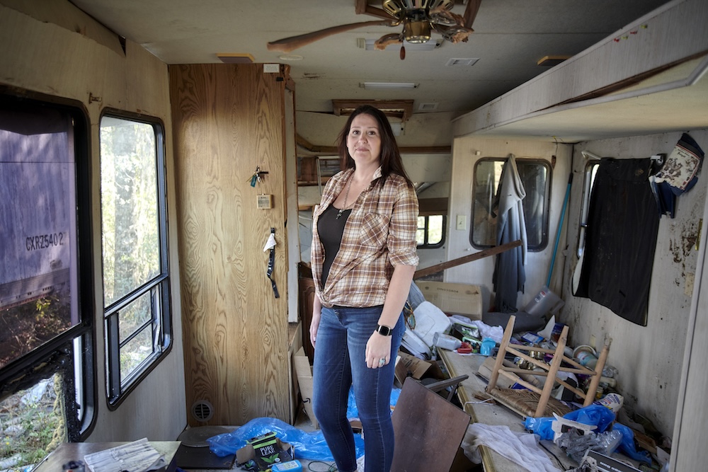 Jean Padgett in camper