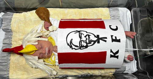 TMH NICU Baby in KFC costume