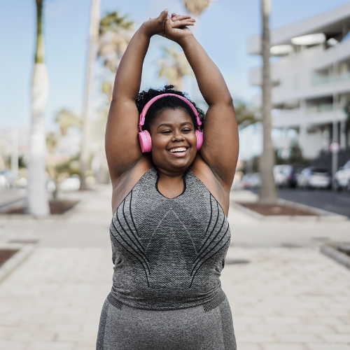 Woman working out outside