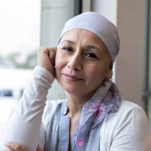 Woman slightly smiling