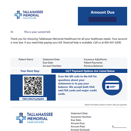 Medical bill statement in Epic