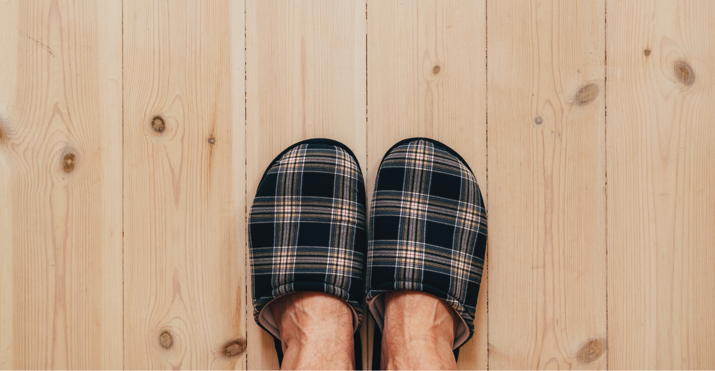 Two feet in slippers