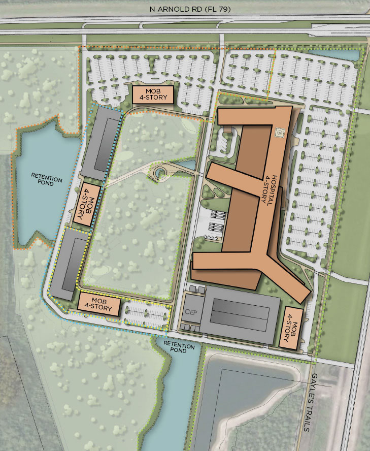 Graphic with Panama City Beach Medical Office Building