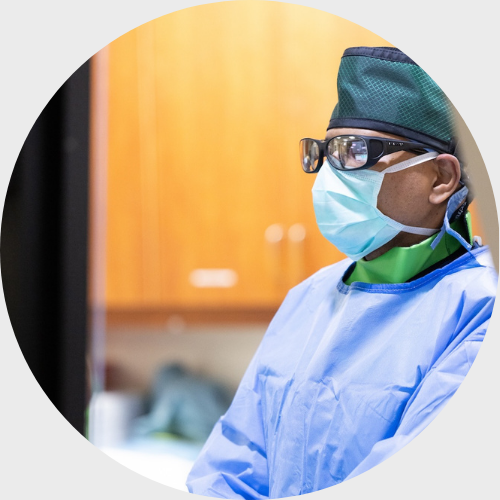 Dr. Bavikati performing surgery