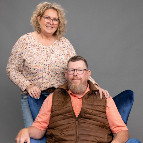 Jeff and his wife smiling