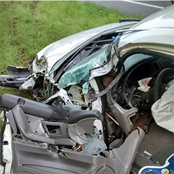 Dakota Massey - car wreckage from accident