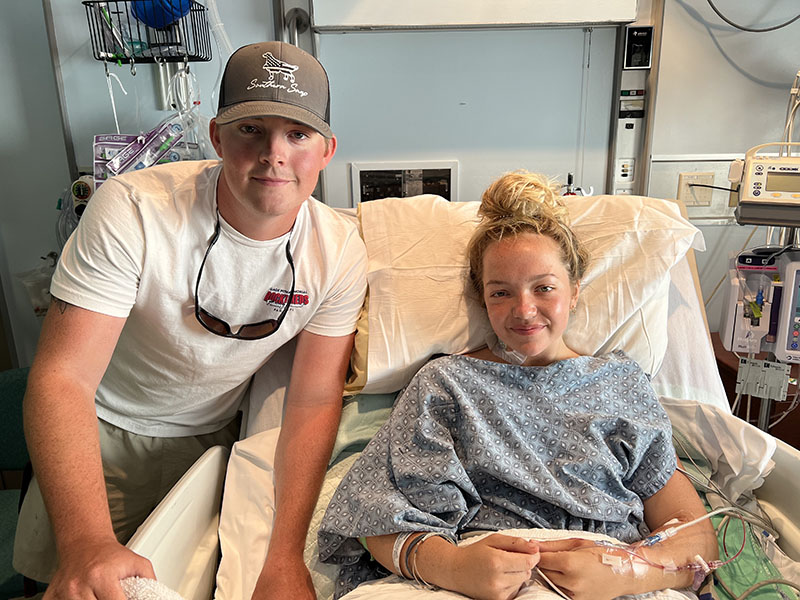 Addison Bethea receives care at Tallahassee Memorial HealthCare after being attacked by shark