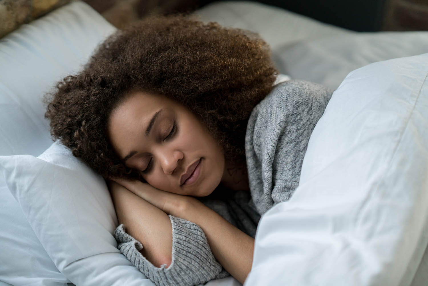 A woman sleeping