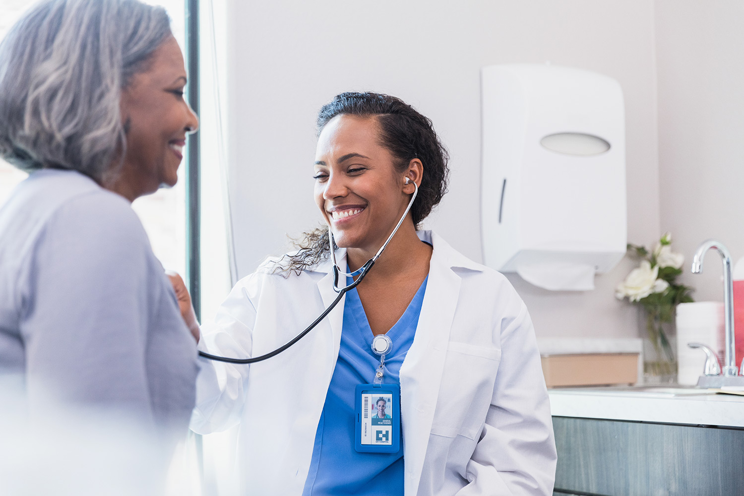 An older woman visiting her physician